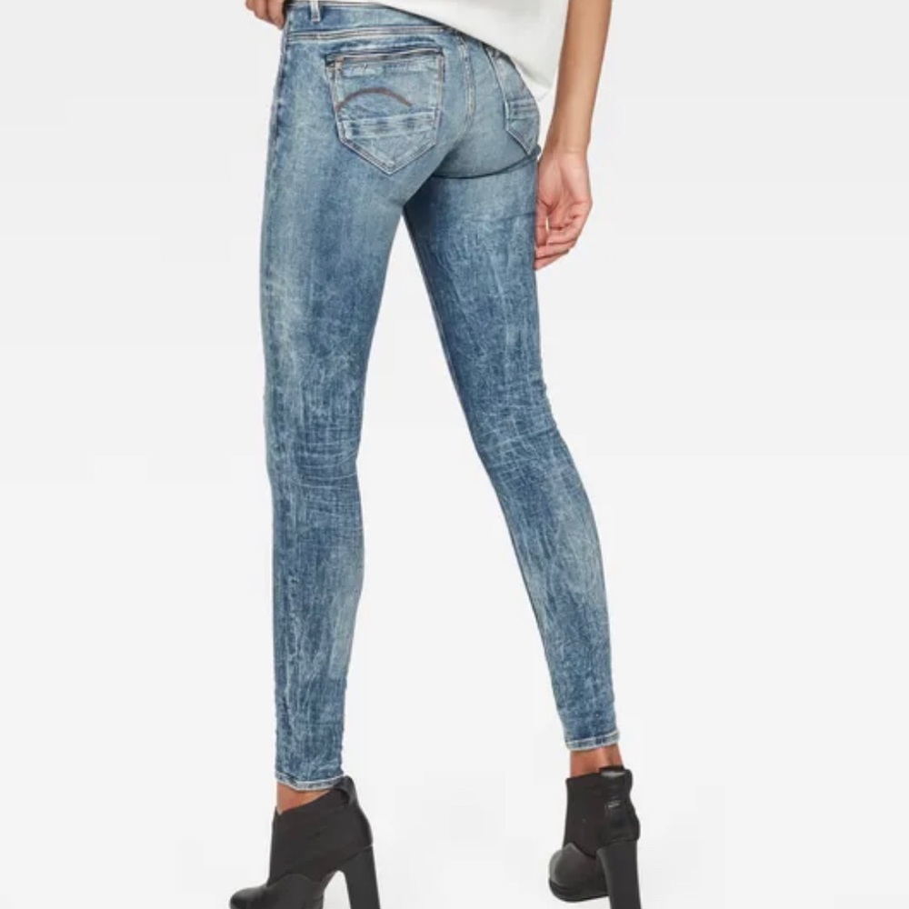 NWOT G-Star Raw women midge zip mid skinny jeans size 24